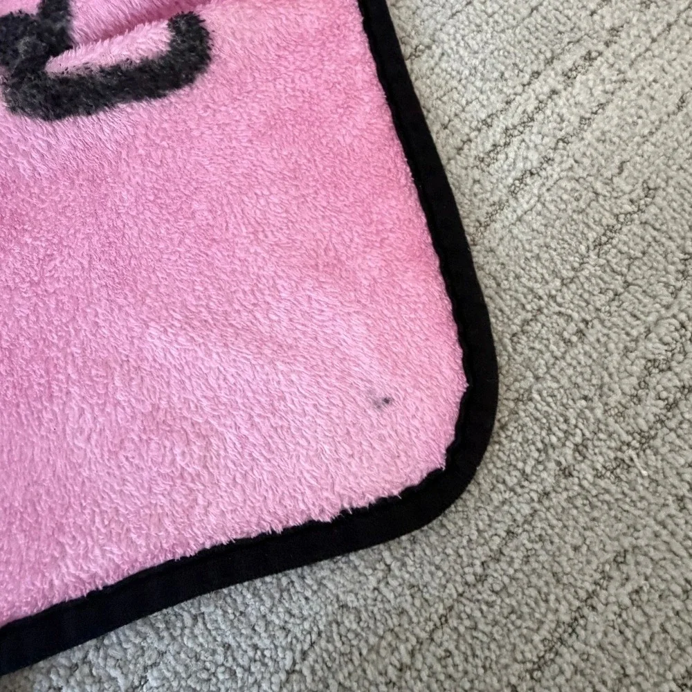 Coraline Profile Black Cat Mouse Fleece Throw‎ Blanket Pink Black Hot Topic
